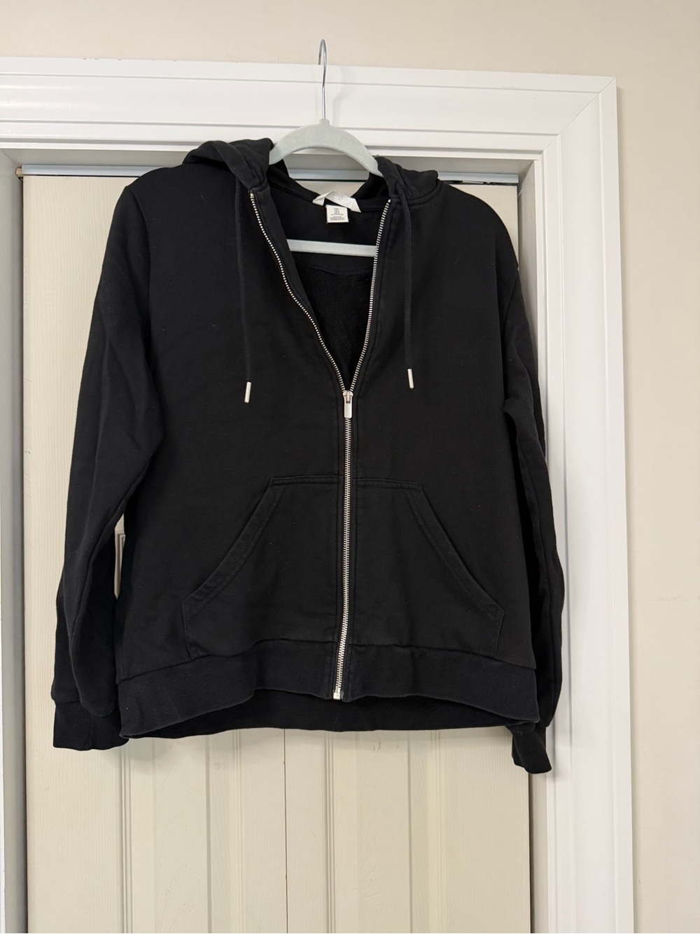 H&M Black Full-Zip Hooded Sweatshirt